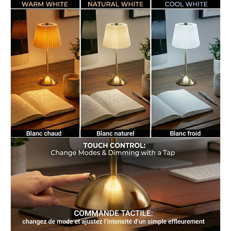 Xtricity Lampe de table tactile rechargeable USB La Boca, or - Simple Boutique