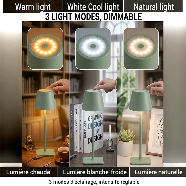 Xtricity Lampe de table tactile rechargeable USB Lucie Modern, Sauge - Simple Boutique