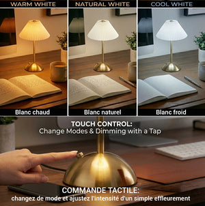 Xtricity Lampe de table tactile rechargeable USB Manchester, crème - Simple Boutique