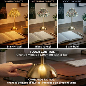 Xtricity Lampe de table tactile rechargeable USB Manchester, multi-floral - Simple Boutique