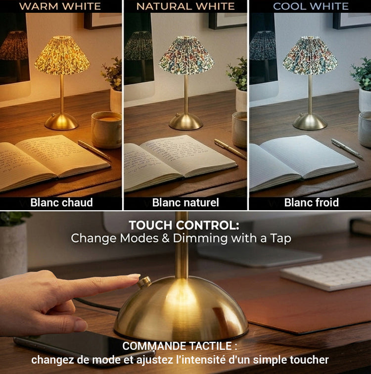 Xtricity Lampe de table tactile rechargeable USB Manchester, multi-floral - Simple Boutique