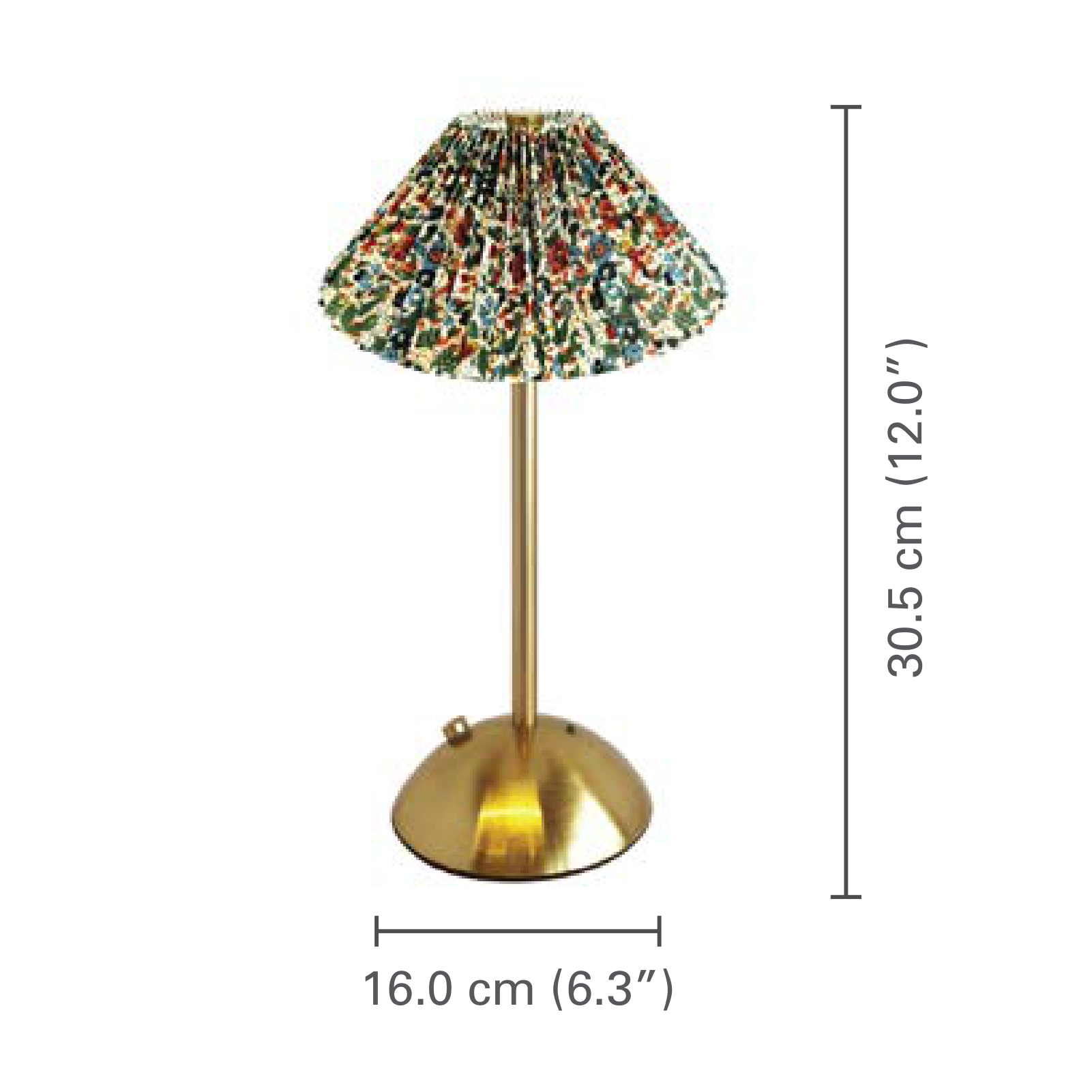 Xtricity Lampe de table tactile rechargeable USB Manchester, multi-floral - dimensions - Simple Boutique