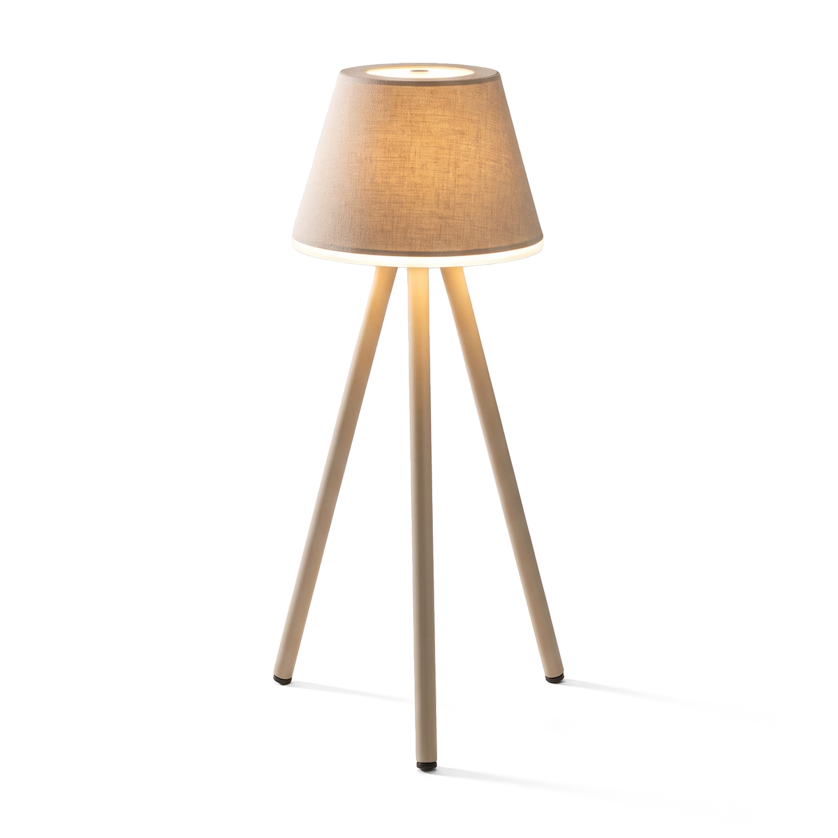 Xtricity Lampe de table trépied DEL rechargeable « Oriana » - Beige, 28 cm - Simple Boutique
