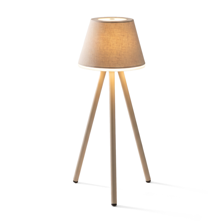 Xtricity Lampe de table trépied DEL rechargeable « Oriana » - Beige, 28 cm - Simple Boutique