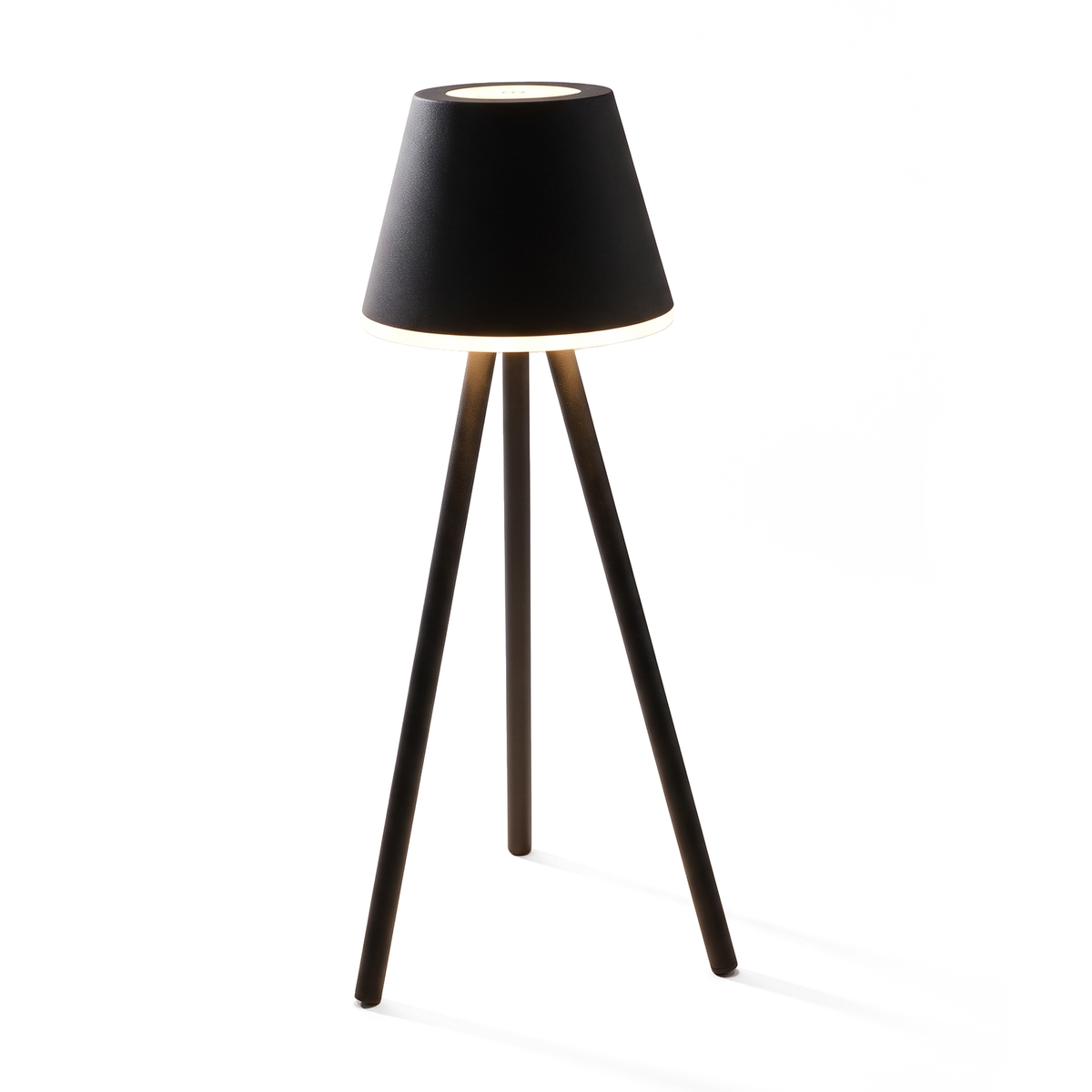 Xtricity Lampe de table trépied DEL rechargeable « Oriana » - Noire, 28 cm - Simple Boutique