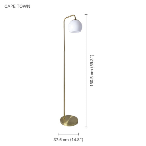 Xtricity - Lampe sur Pied, Hauteur de 59.2'', De la Collection Cape Town, Blanc et Doré