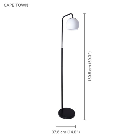 Xtricity - Lampe sur Pied, Hauteur de 59.2'', De la Collection Cape Town, Blanc et Noir