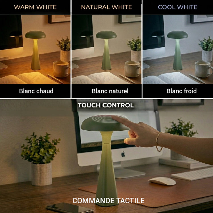 Xtricity Lampe tactile DEL décorative rechargeable USB Chanterelles - sans fil, gradable 3 couleurs, rouge - Simple Boutique