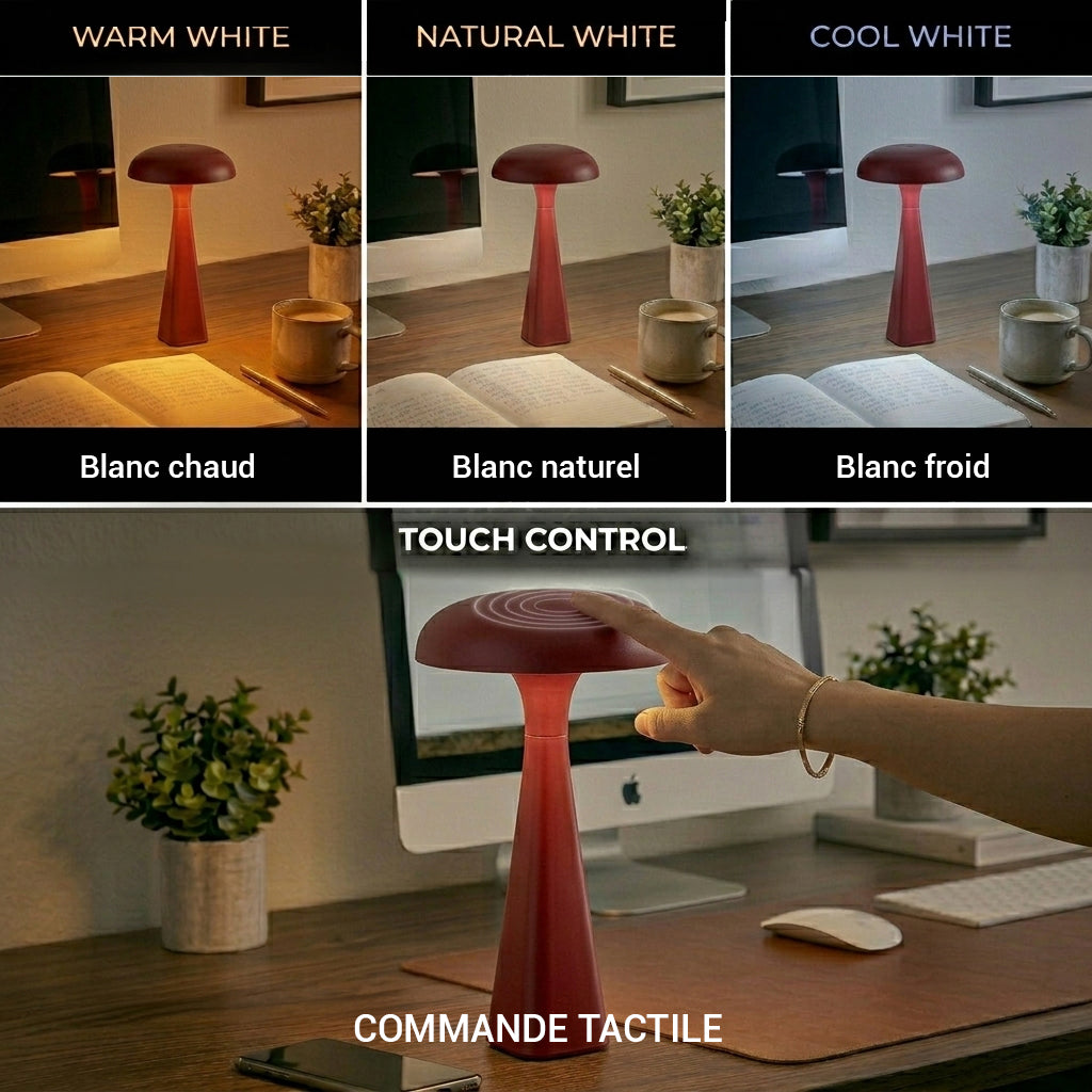 Xtricity Lampe tactile DEL décorative rechargeable USB Chanterelles - sans fil, gradable 3 couleurs, verte - Simple Boutique