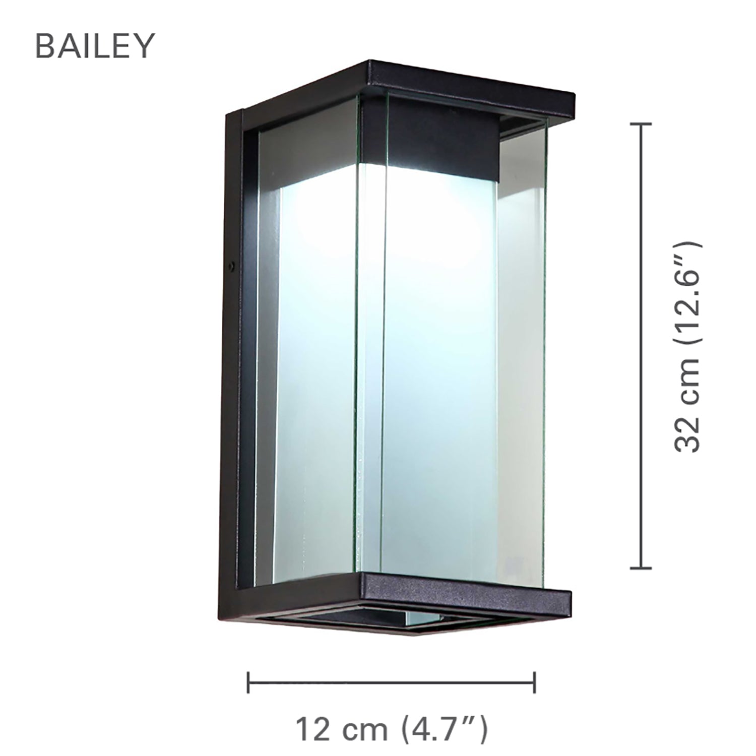 Xtricity - Luminaire Mural Extérieur, 12.59'' de Hauteur, De la Collection Bailey, Noir - Simple Boutique