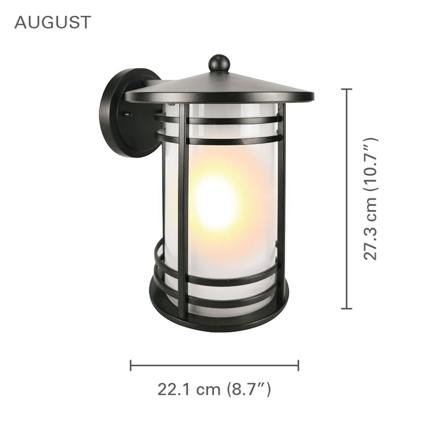 Xtricity - Luminaire Mural Extérieur, Hauteur de 10.74'', de la Collection August, Noir - Simple Boutique