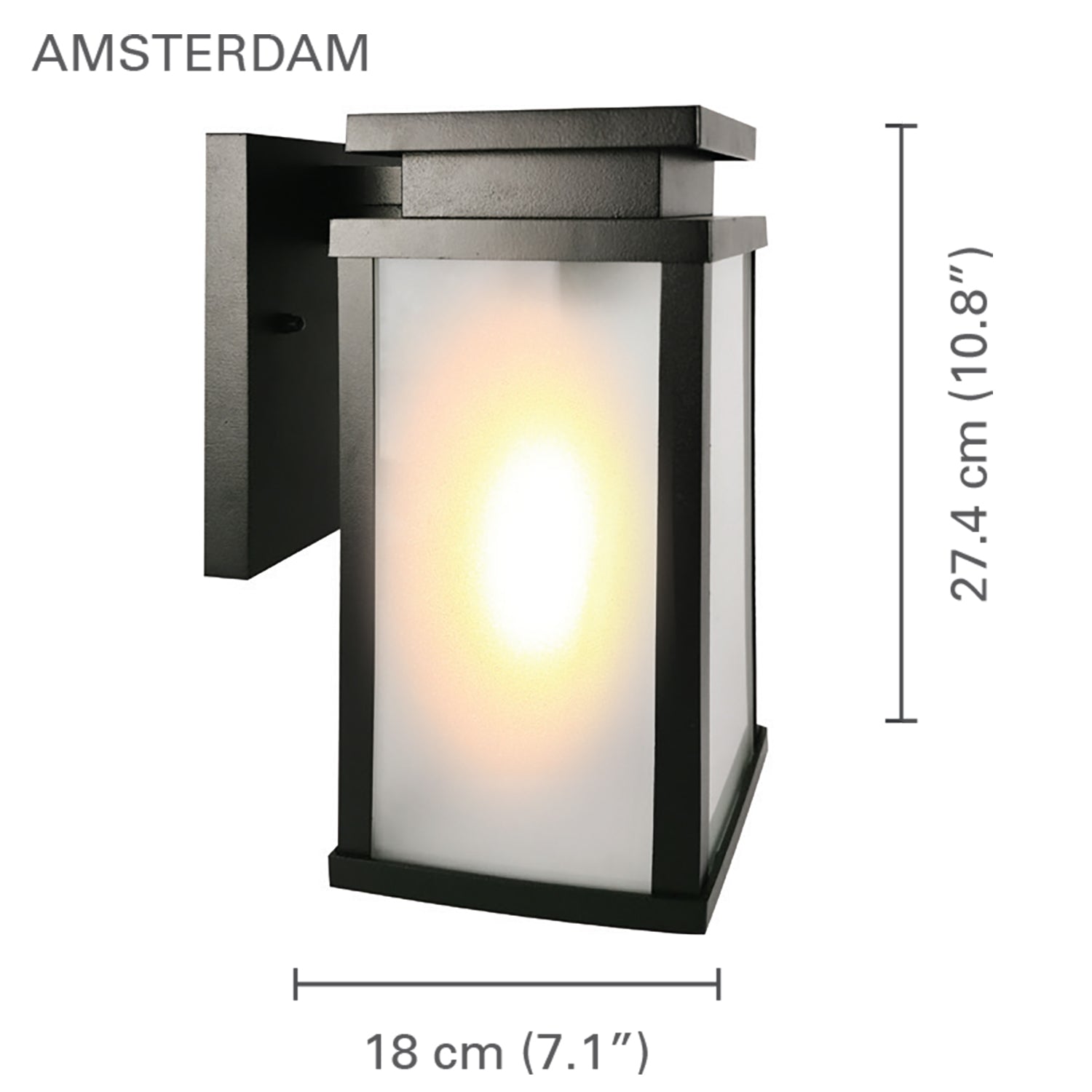 Xtricity - Luminaire Mural Extérieur, Hauteur de 10.78'', De la Collection Amsterdam, Noir - Simple Boutique
