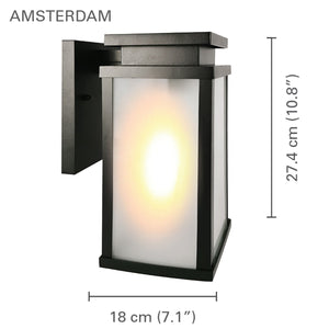 Xtricity - Luminaire Mural Extérieur, Hauteur de 10.78'', De la Collection Amsterdam, Noir - Simple Boutique