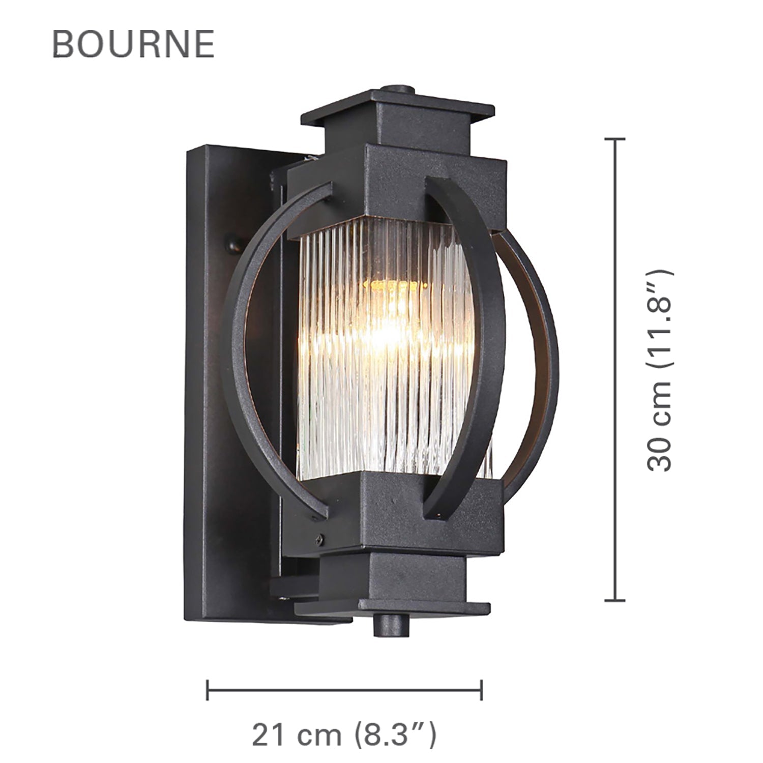 Xtricity - Luminaire Mural Extérieur, Hauteur de 11.81'', De la Collection Bourne, Noir - Simple Boutique