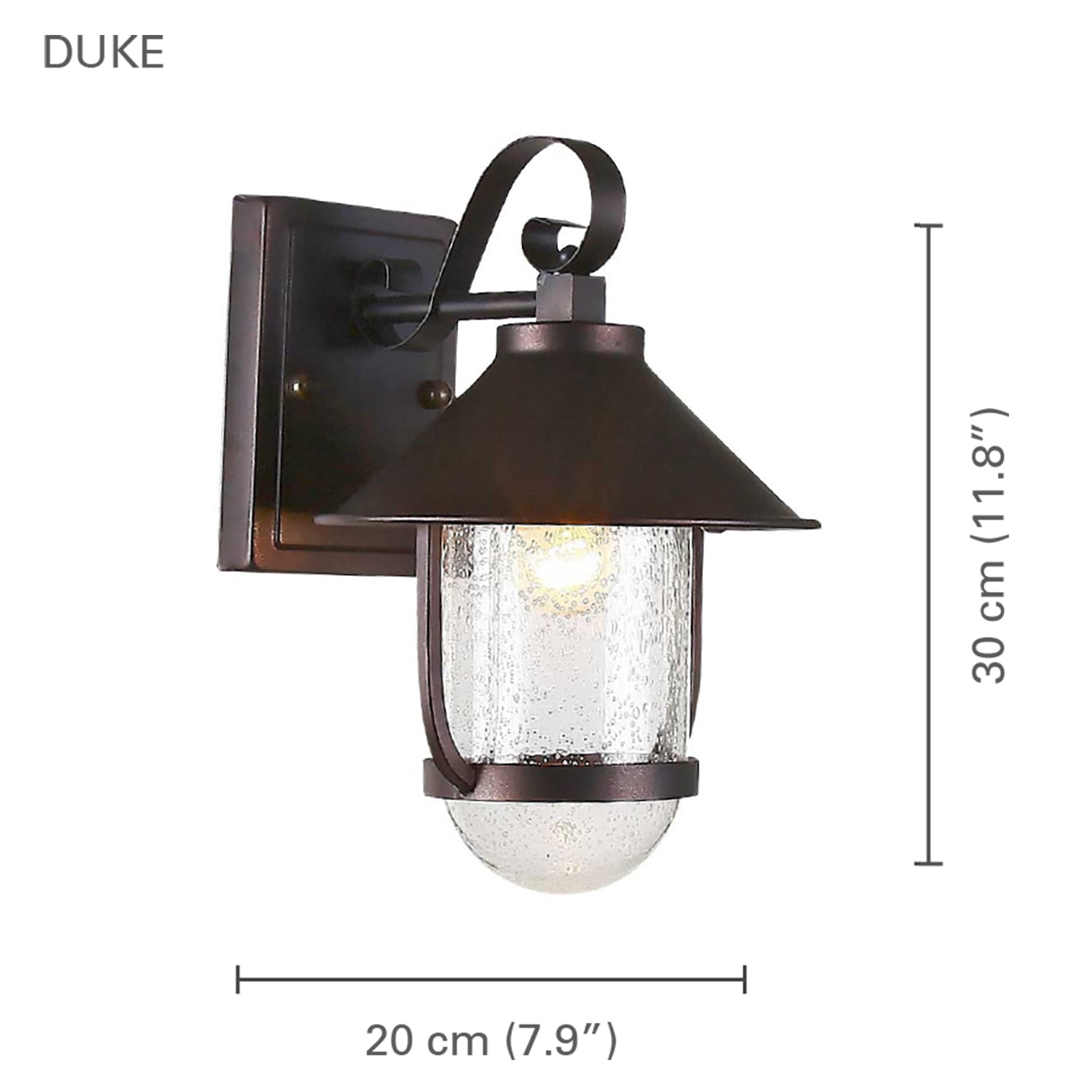 Xtricity - Luminaire Mural Extérieur, Hauteur de 11.81'', De la Collection Duke, Noir - Simple Boutique