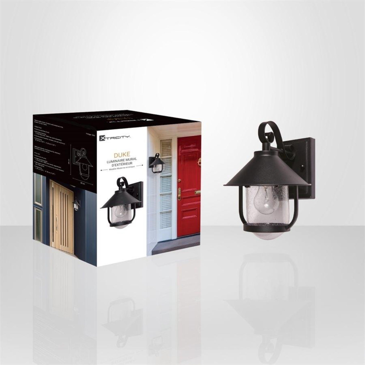 Xtricity - Luminaire Mural Extérieur, Hauteur de 11.81'', De la Collection Duke, Noir - Simple Boutique