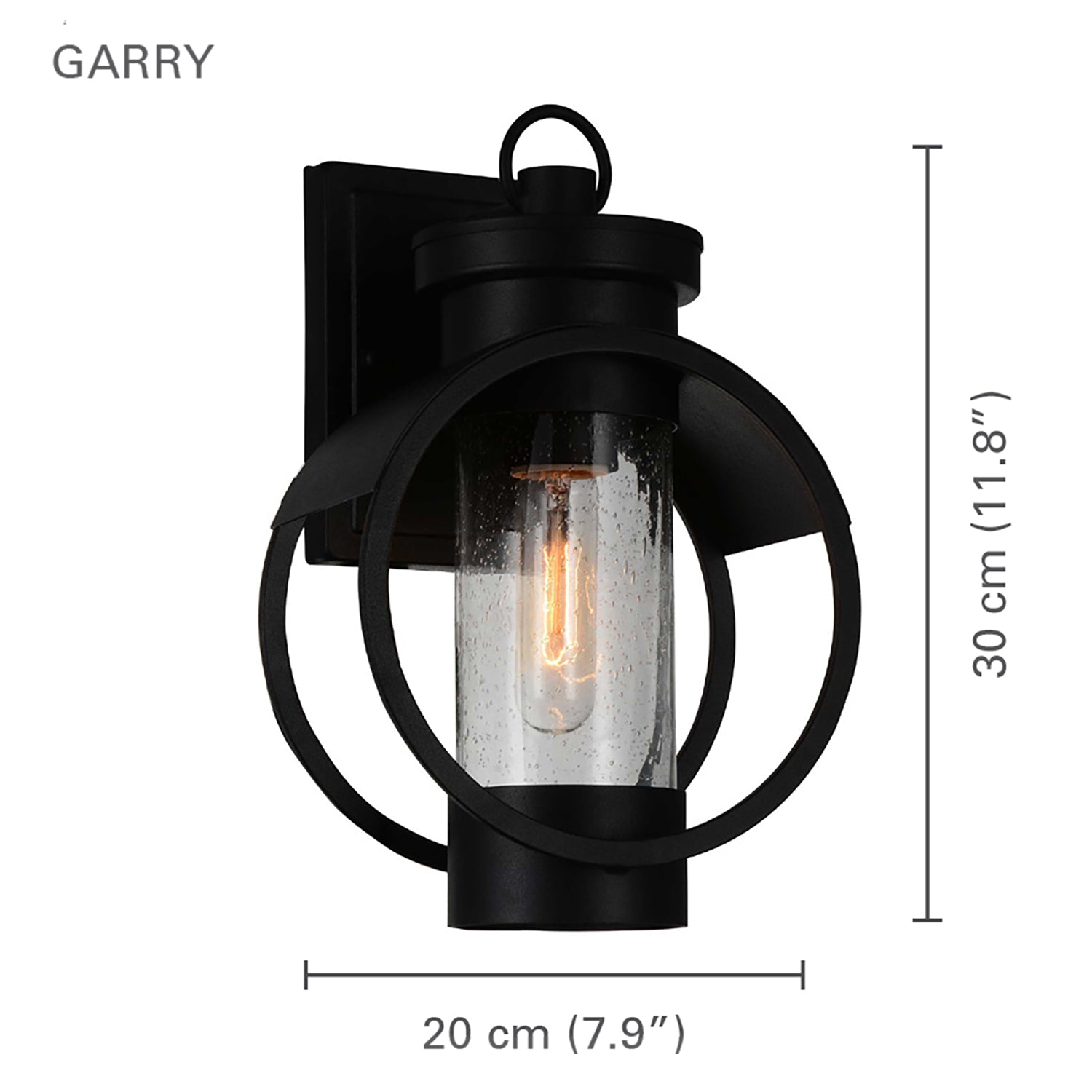 Xtricity - Luminaire Mural Extérieur, Hauteur de 11.81'', De la Collection Garry, Noir - Simple Boutique