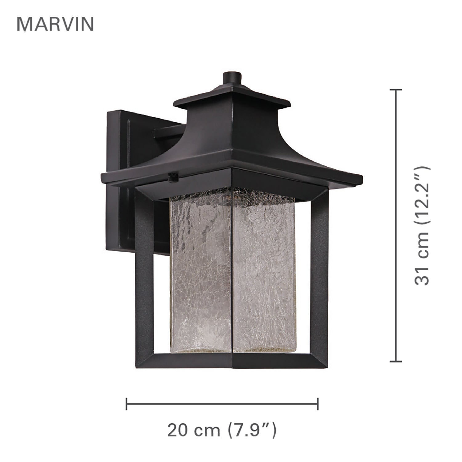 Xtricity - Luminaire Mural Extérieur, Hauteur de 12.20'', De la Collection Marvin, Noir - Simple Boutique