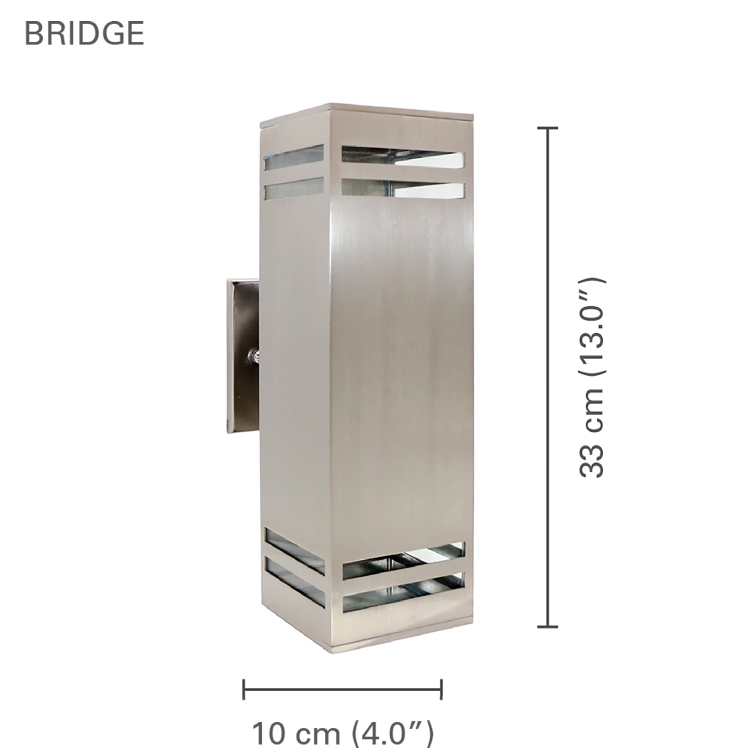 Xtricity - Luminaire Mural Extérieur, Hauteur de 13'', De la Collection Bridge, Nickel - Simple Boutique