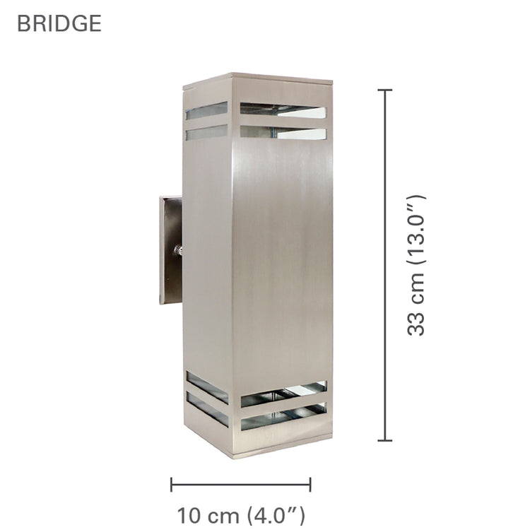Xtricity - Luminaire Mural Extérieur, Hauteur de 13'', De la Collection Bridge, Nickel - Simple Boutique