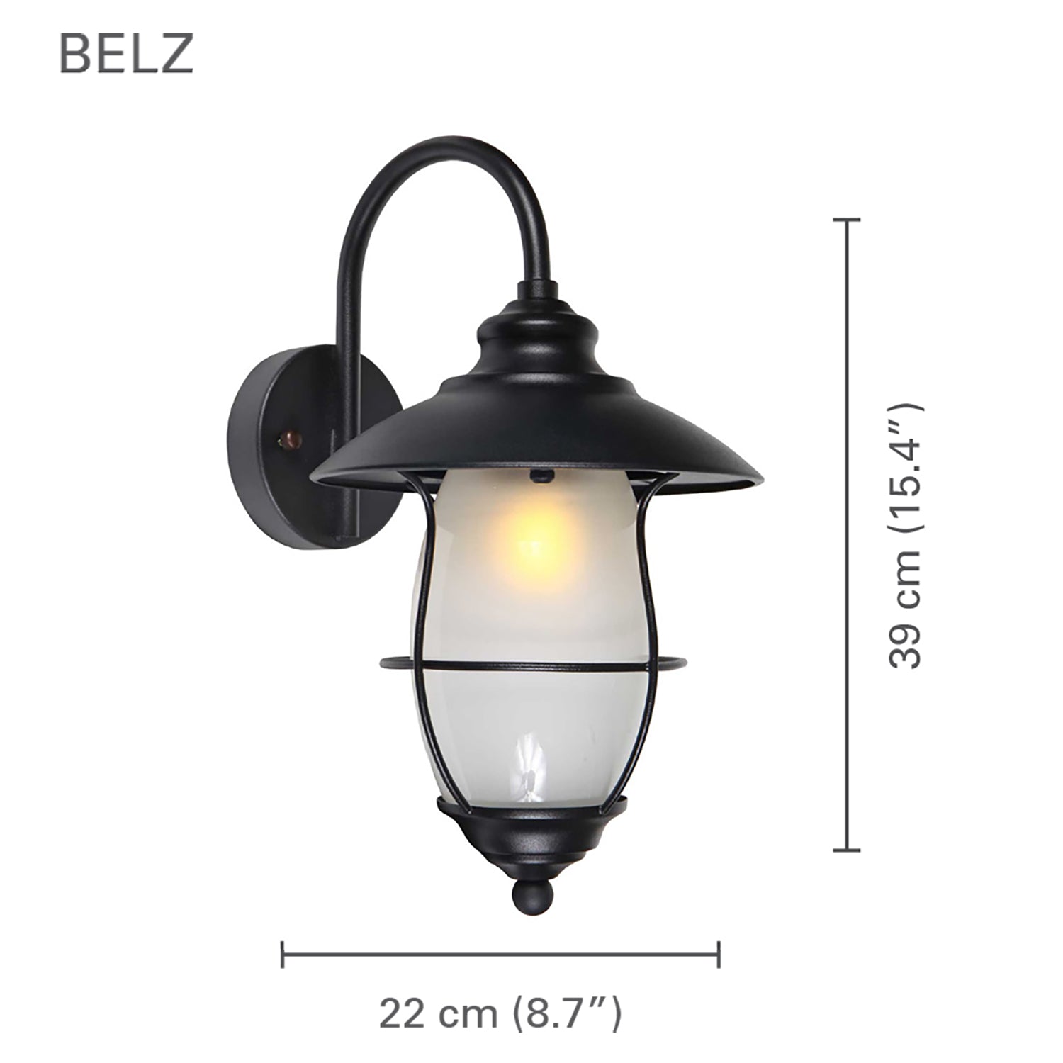 Xtricity - Luminaire Mural Extérieur, Hauteur de 15.35'', De la Collection Belz, Noir - Simple Boutique