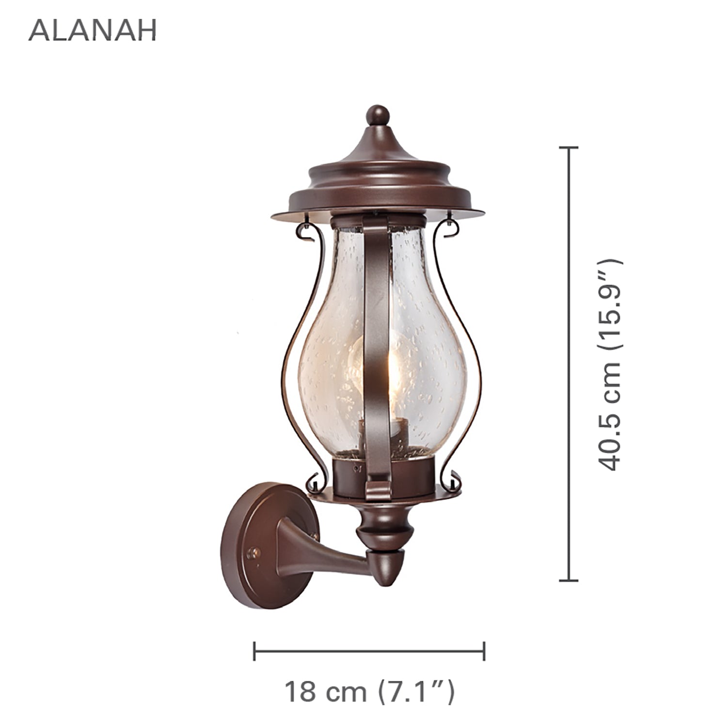 Xtricity - Luminaire Mural Extérieur, Hauteur de 15.9'', De la Collection Alanah, Brun - Simple Boutique