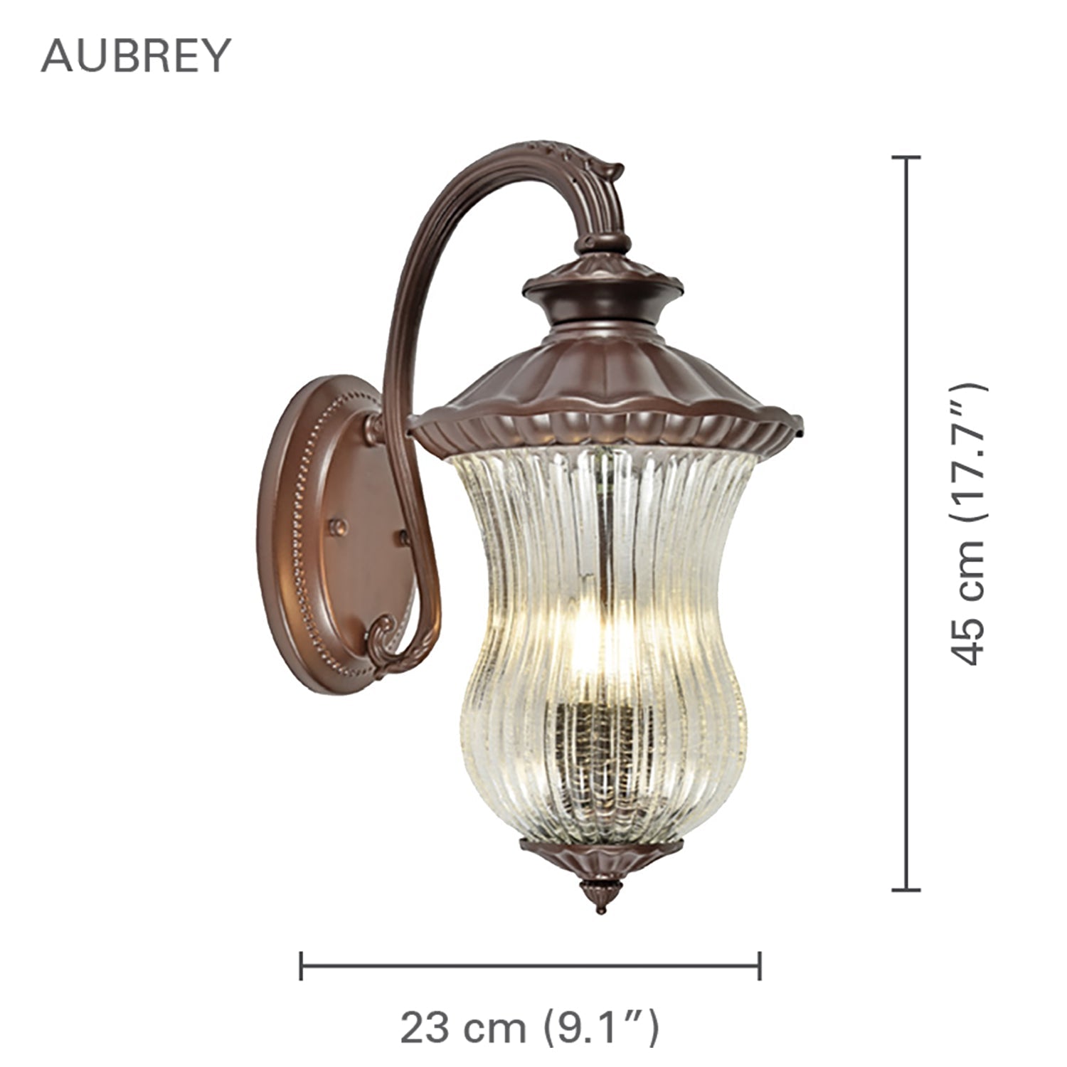 Xtricity - Luminaire Mural Extérieur, Hauteur de 17.7'', De la Collection Aubrey, Brun - Simple Boutique