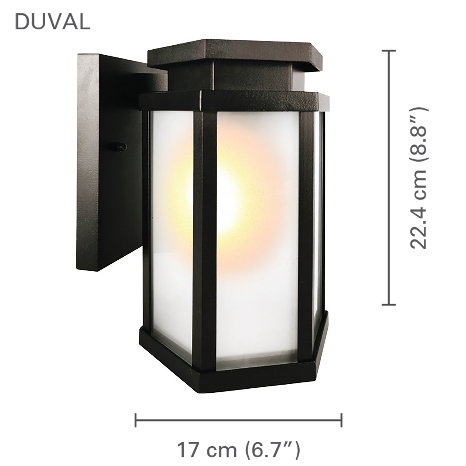 Xtricity - Luminaire Mural Extérieur, Hauteur de 8.8'', De la Collection Duval, Noir - Simple Boutique