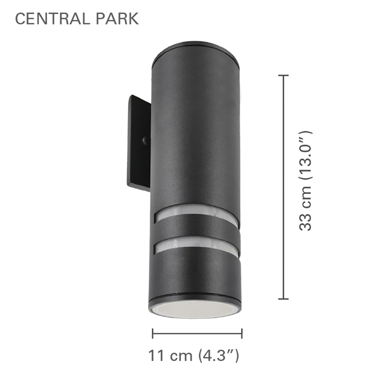 Xtricity - Luminaire Mural Extérieur, Hauteur de 9'', De la Collection Central Park, Noir - Simple Boutique
