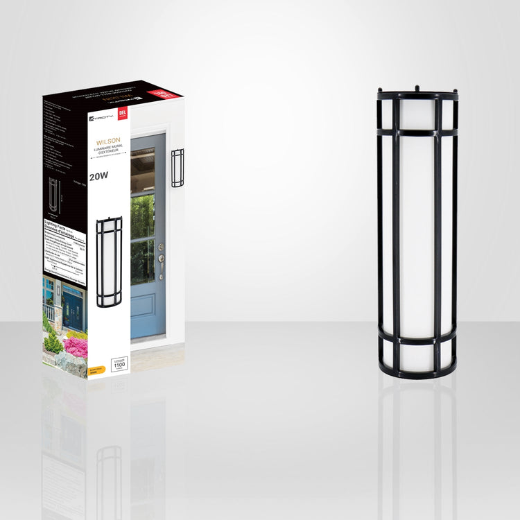 Xtricity - Luminaire Mural Extérieur avec DEL Intégrées, Hauteur de 18'', De la Collection Wilson, Noir - Simple Boutique