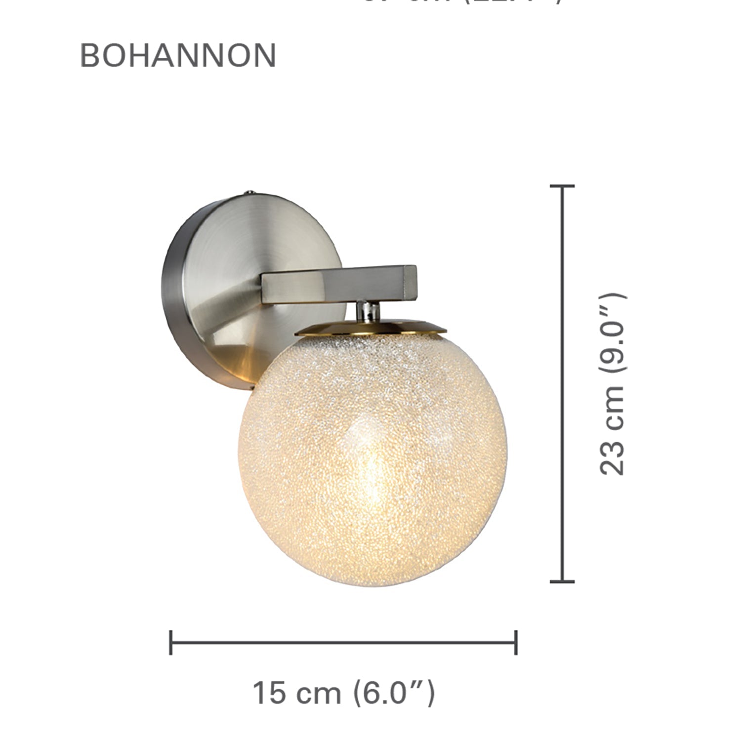 Xtricity - Luminaire Mural, Largeur de 6'', De la Collection Bohannon, Argenté - Simple Boutique