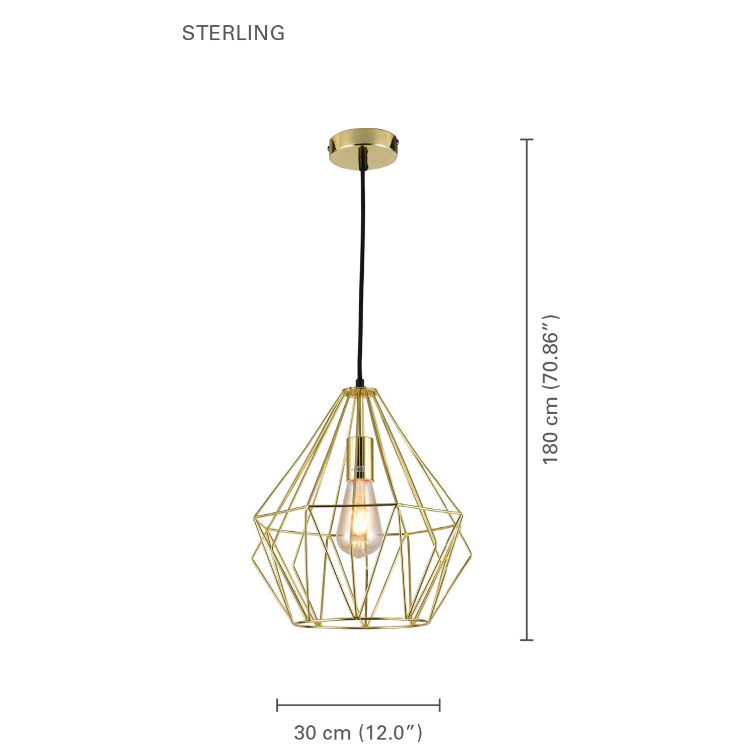 Xtricity - Luminaire Suspendu, 11.81'' de Largeur, De la Collection Sterling, Or - Simple Boutique