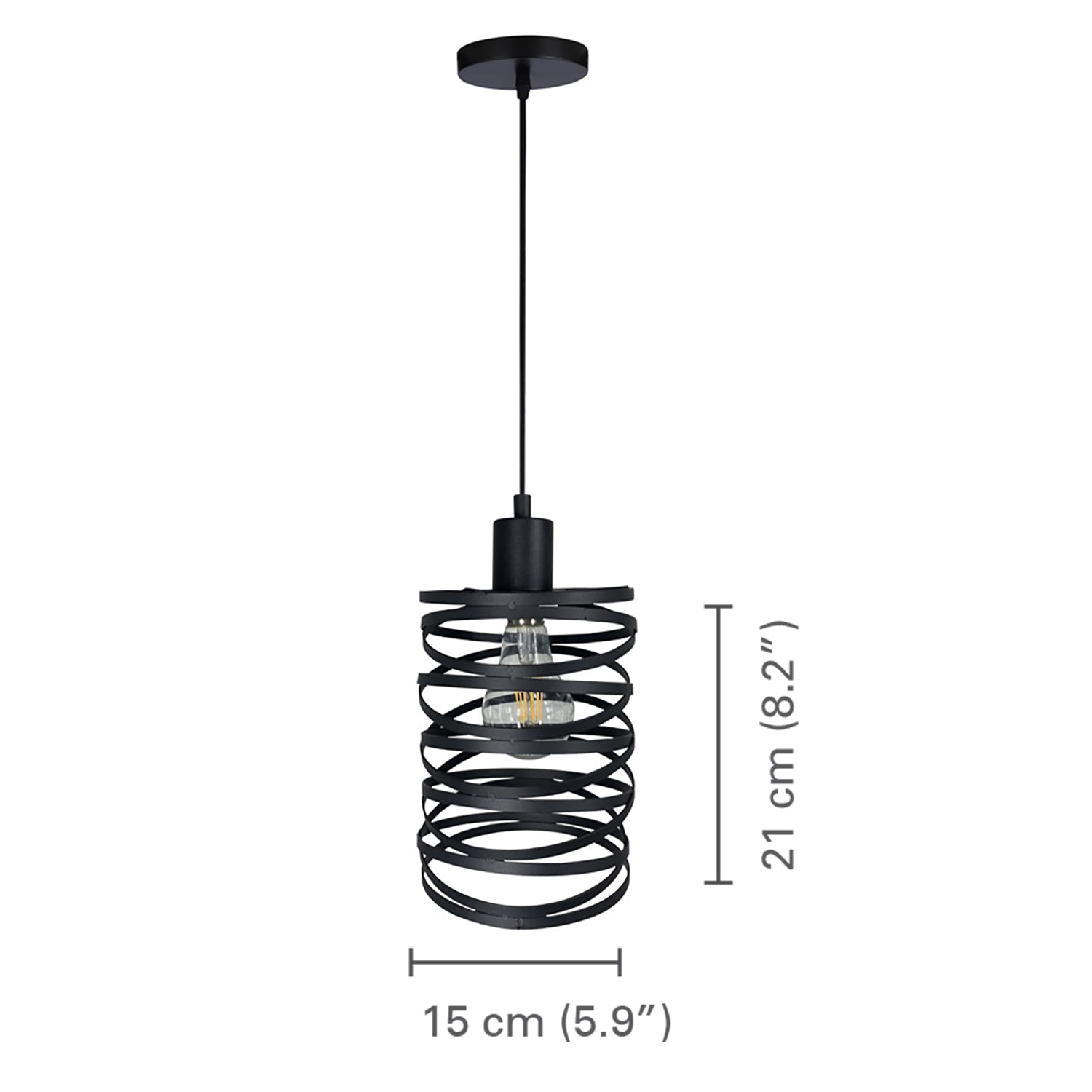 Xtricity - Luminaire Suspendu, Hauteur de 8,2", De la Collection Rio, Noir - Simple Boutique