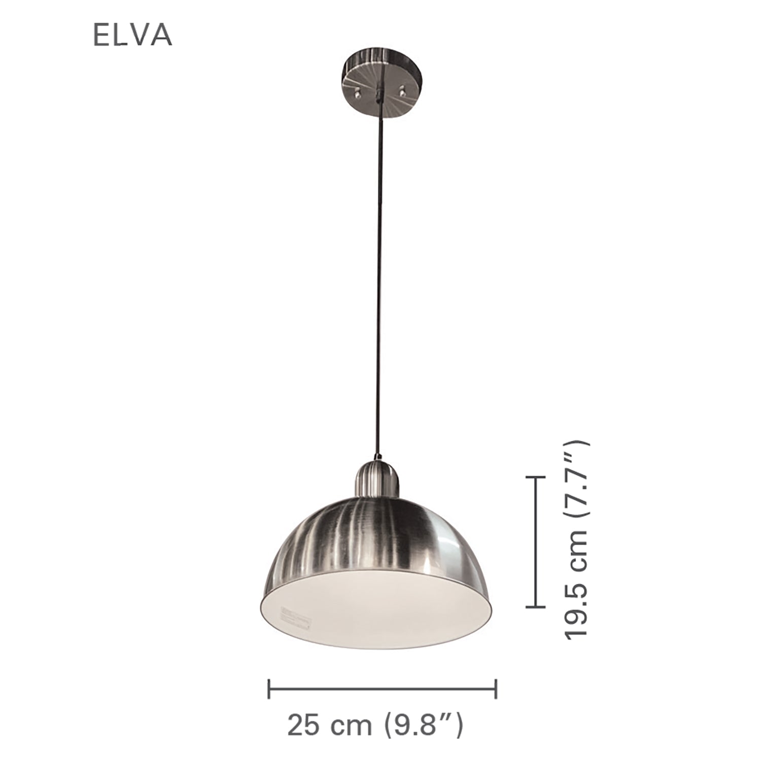 Xtricity - Luminaire Suspendu, Largeur de 10'', De la Collection Elva, Argenté - Simple Boutique