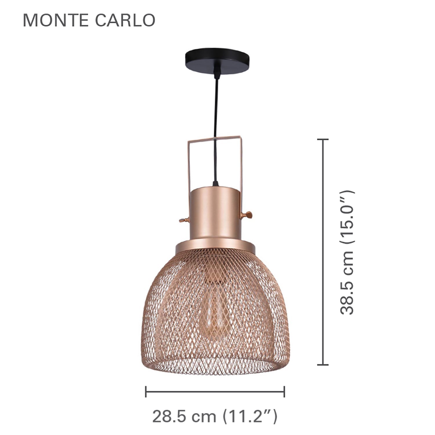 Xtricity - Luminaire Suspendu, Largeur de 11.2'', De la Collection Monte Carlo, Bronze - Simple Boutique