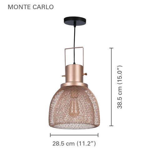Xtricity - Luminaire Suspendu, Largeur de 11.2'', De la Collection Monte Carlo, Bronze