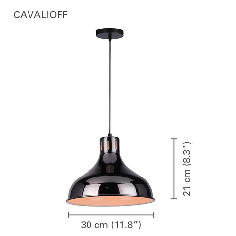 Xtricity - Luminaire Suspendu, Largeur de 11.8'', De la Collection Cavalioff, Noir Chrome