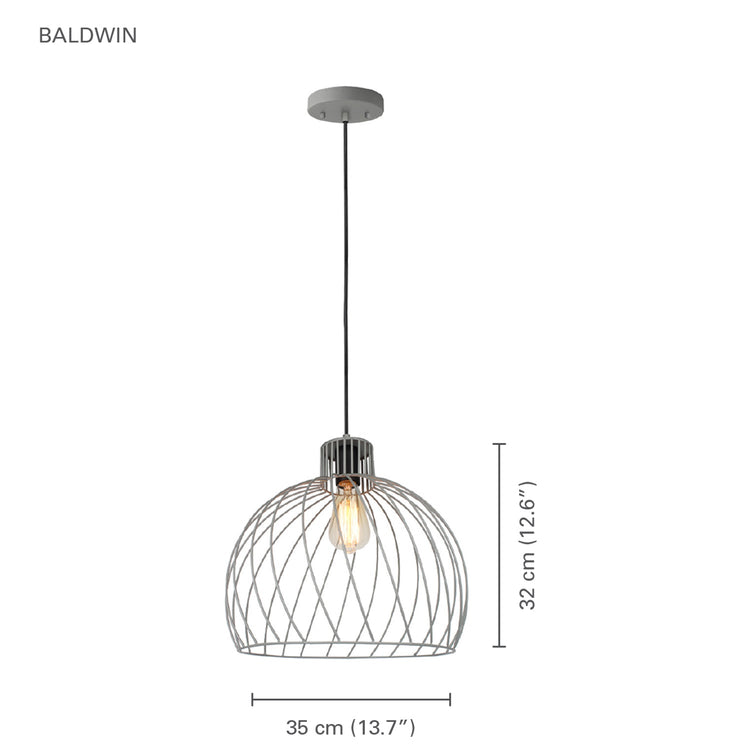 Xtricity - Luminaire Suspendu, Largeur de 13.7'' De la Collection Baldwin, Gris - Simple Boutique