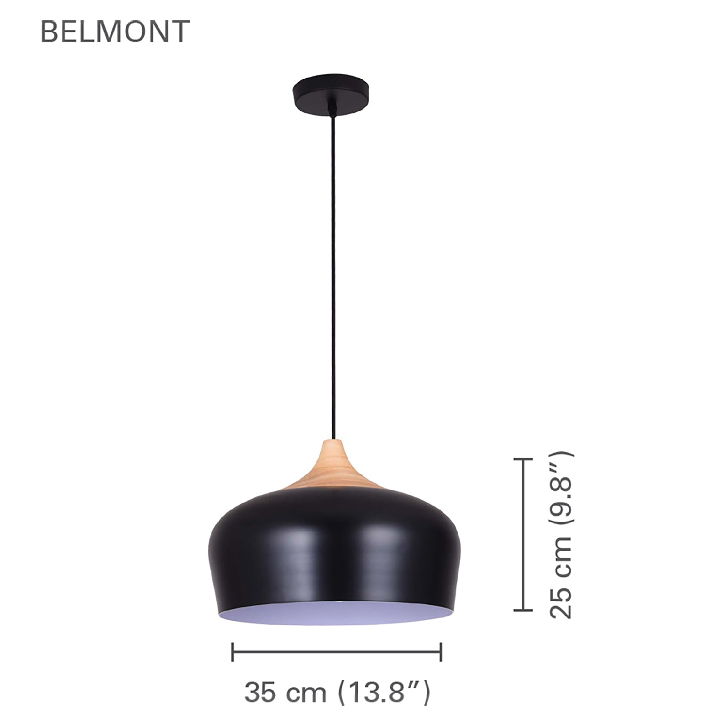 Xtricity - Luminaire Suspendu, Largeur de 13.8'', De la Collection Belmont, Noir - Simple Boutique