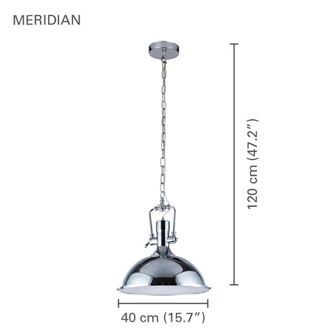 Xtricity - Luminaire Suspendu, Largeur de 15.7'', De la Collection Meridian, Argent