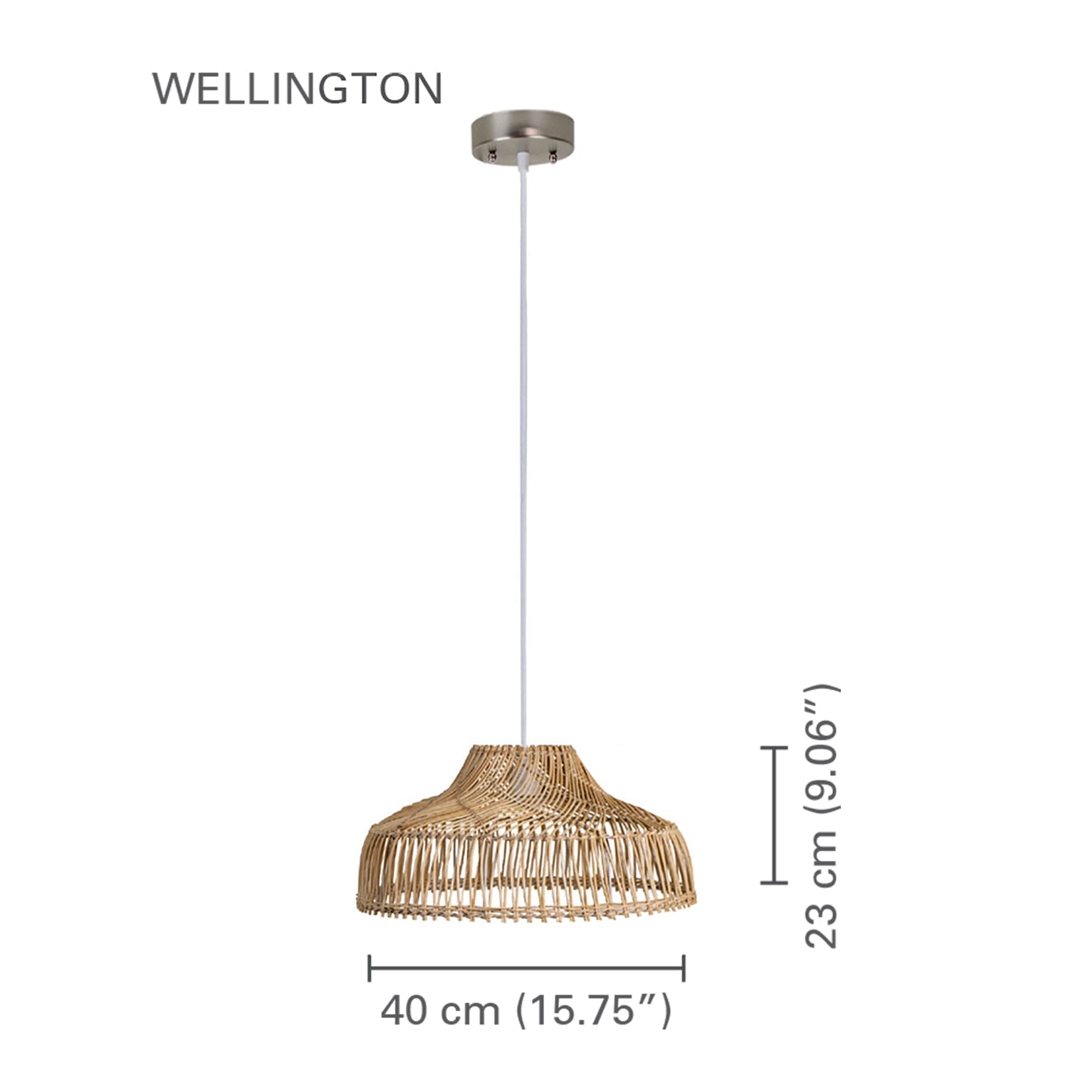 Xtricity - Luminaire Suspendu, Largeur de 15.75", De la Collection Wellington, Beige - Simple Boutique