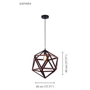 Xtricity - Luminaire Suspendu, Largeur de 17.71'', De la Collection Saphira, Noir - Simple Boutique