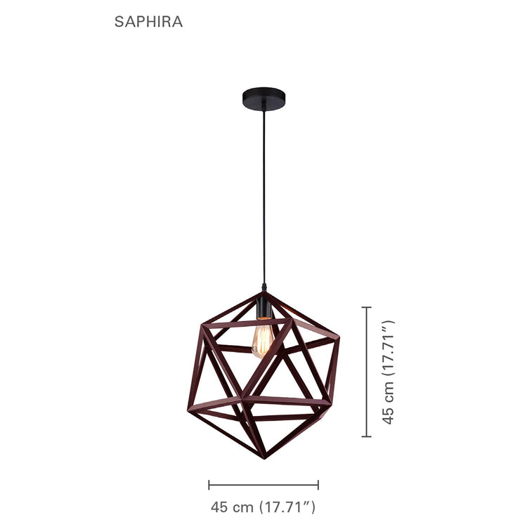 Xtricity - Luminaire Suspendu, Largeur de 17.71'', De la Collection Saphira, Noir - Simple Boutique