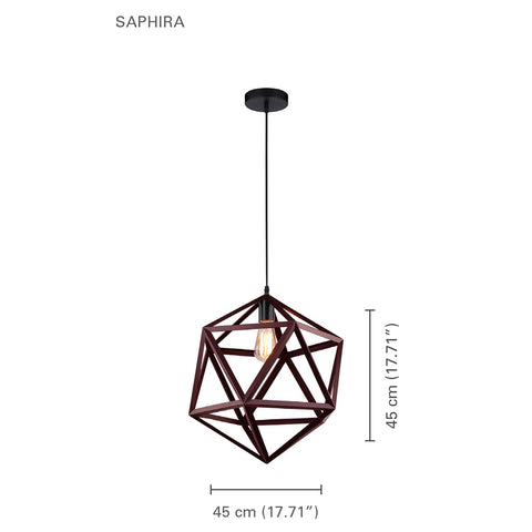 Xtricity - Luminaire Suspendu, Largeur de 17.71'', De la Collection Saphira, Noir