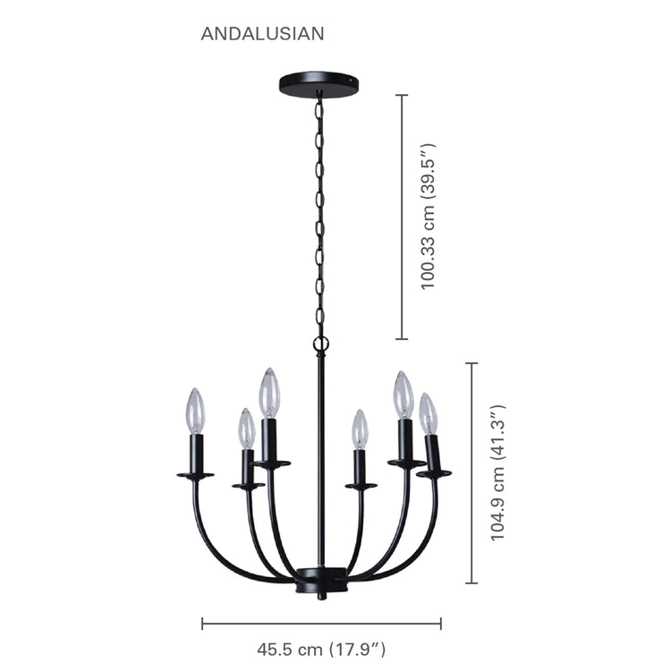 Xtricity - Luminaire Suspendu, Largeur de 17.9'', De la Collection Andalusian, Noir - Simple Boutique