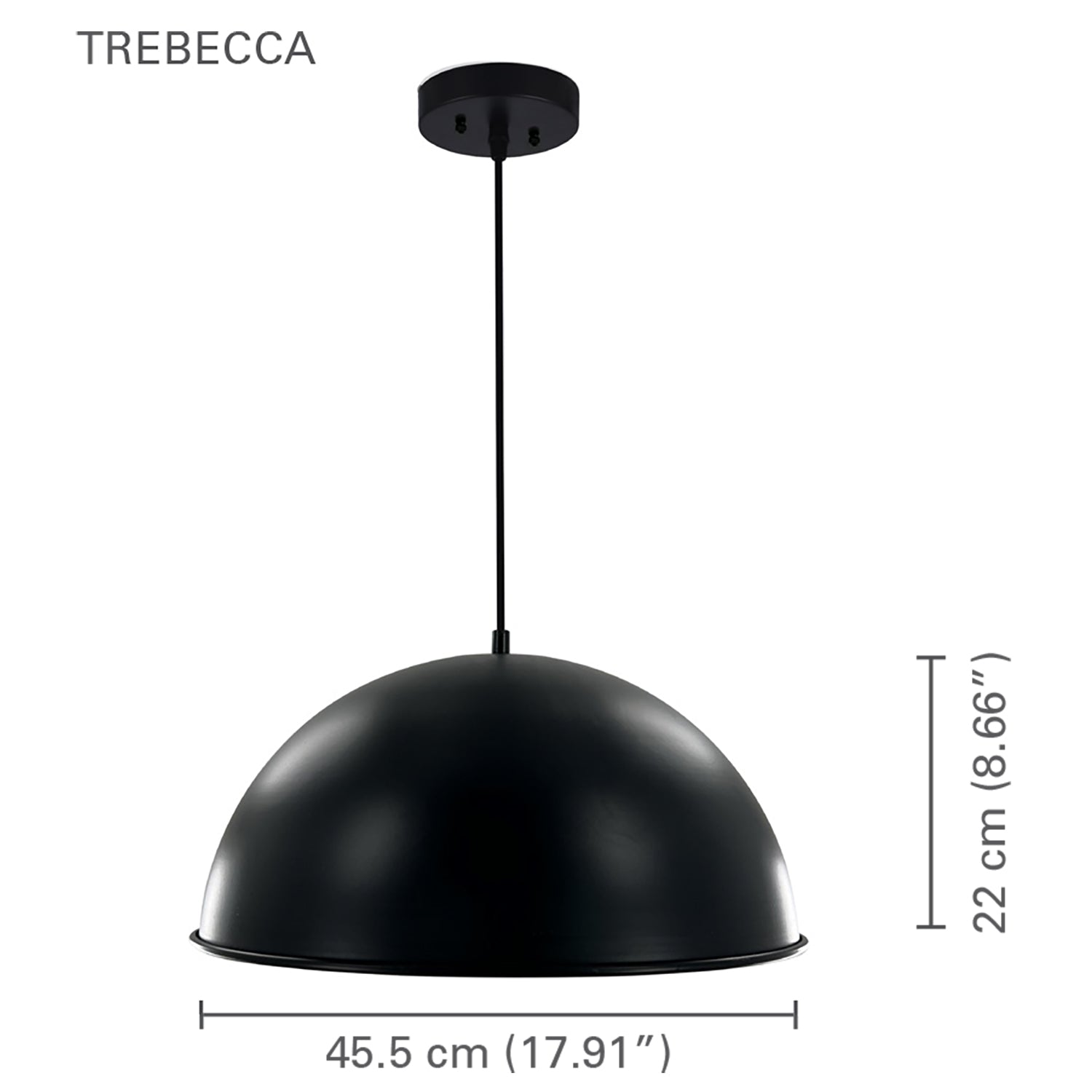 Xtricity - Luminaire Suspendu, Largeur de 17.91", De la Collection Trebecca, Noir - Simple Boutique