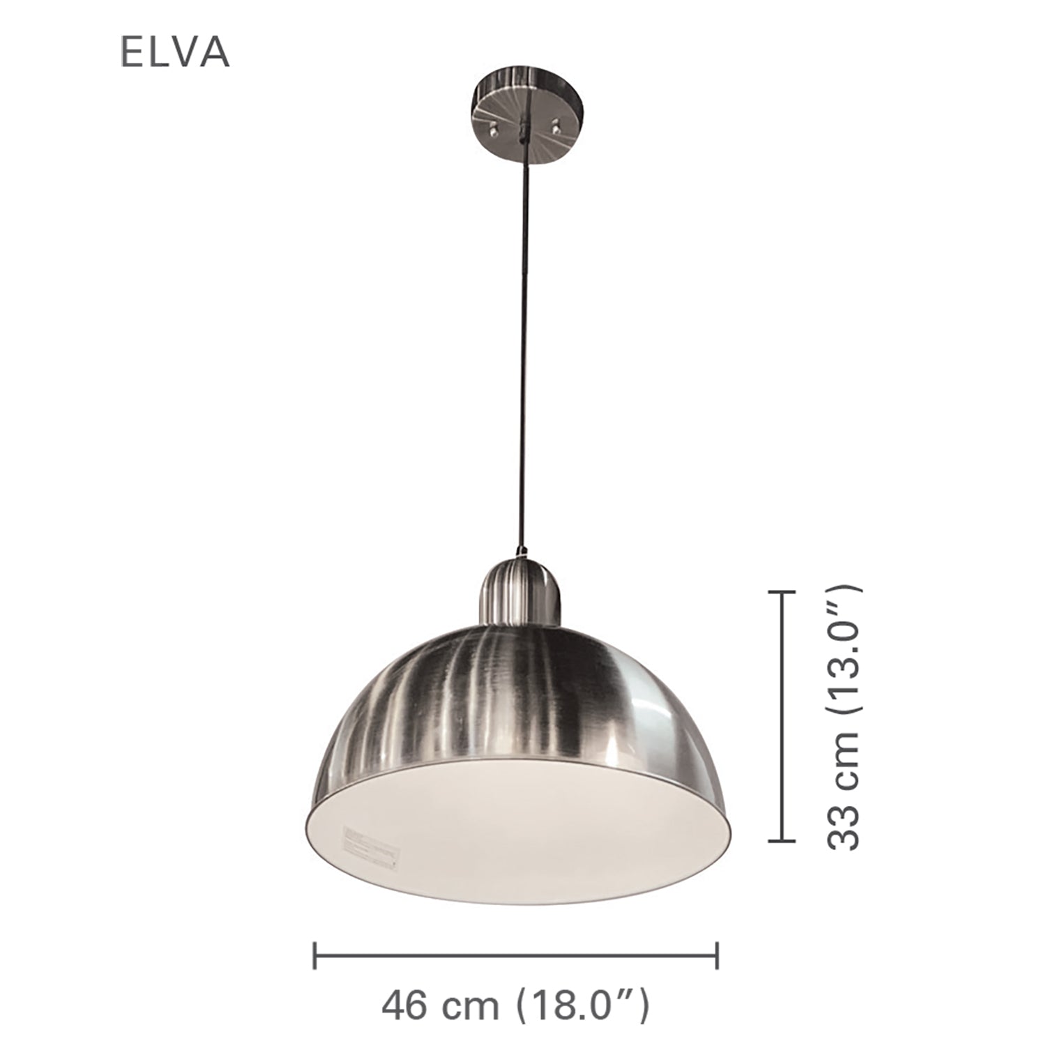 Xtricity - Luminaire Suspendu, Largeur de 18'', De la Collection Elva, Argenté - Simple Boutique