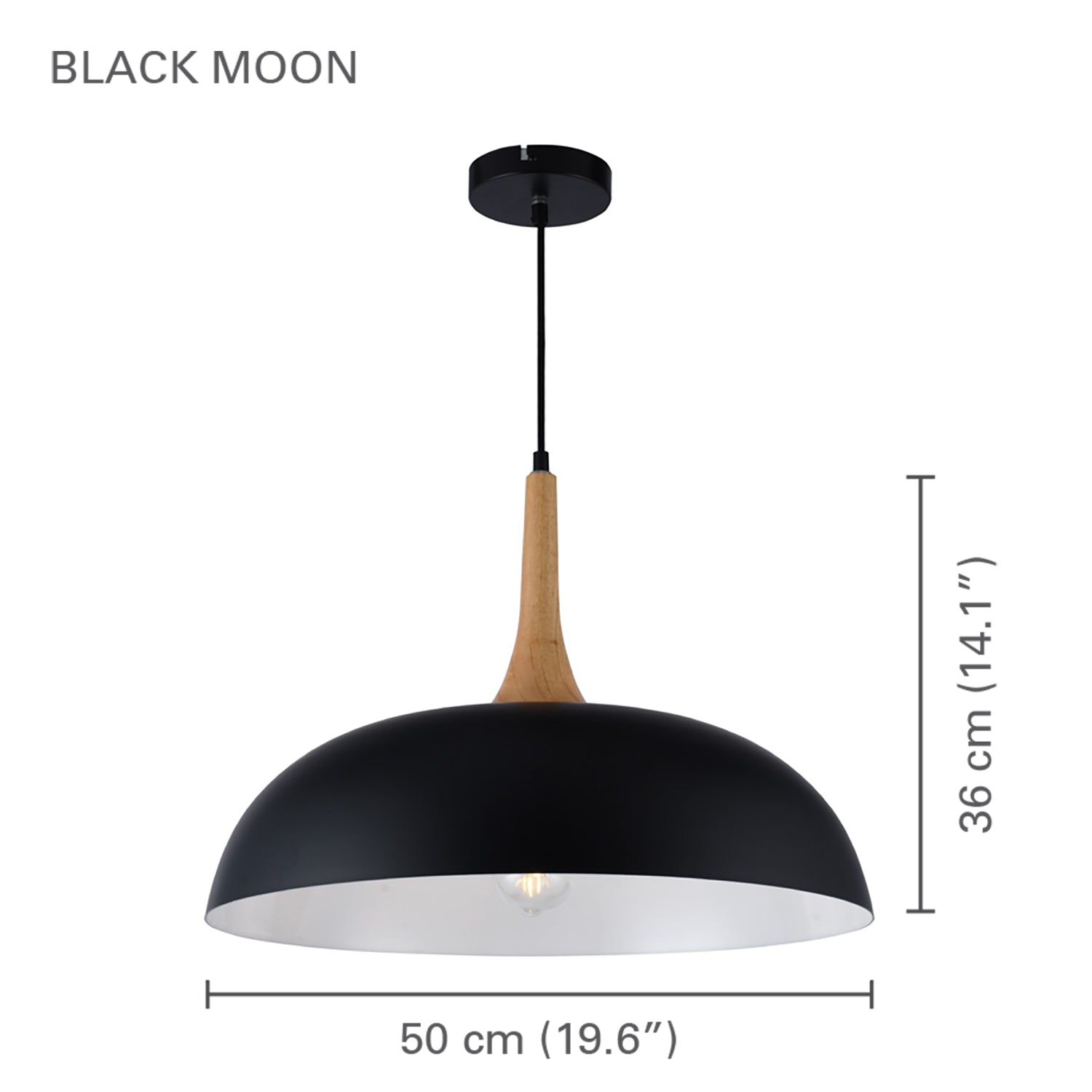 Xtricity - Luminaire Suspendu, Largeur de 19.6'', De la Collection Black Moon, Noir - Simple Boutique