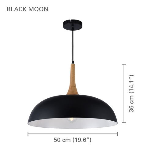 Xtricity - Luminaire Suspendu, Largeur de 19.6'', De la Collection Black Moon, Noir