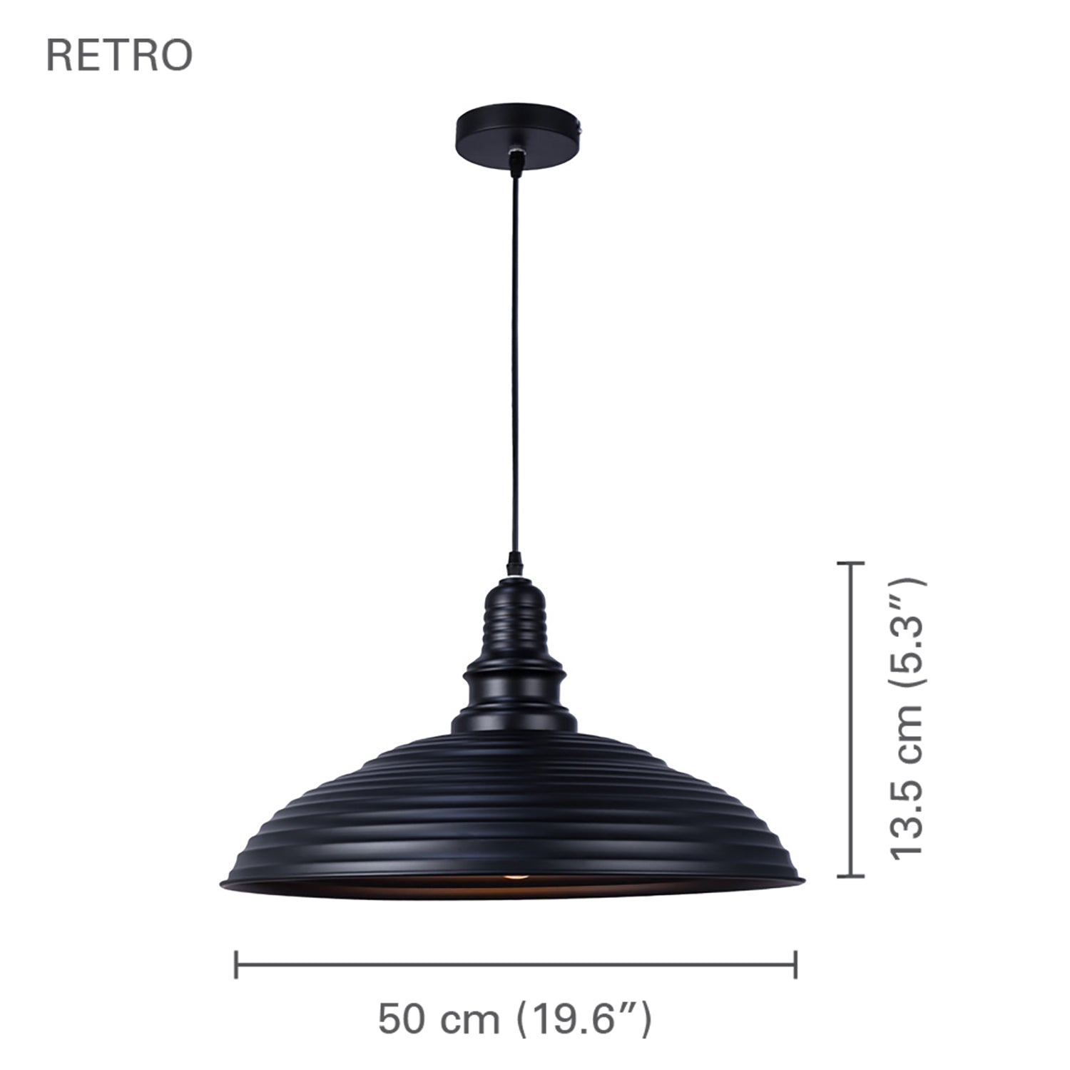 Xtricity - Luminaire Suspendu, Largeur de 19.6'', De la Collection Retro, Noir - Simple Boutique